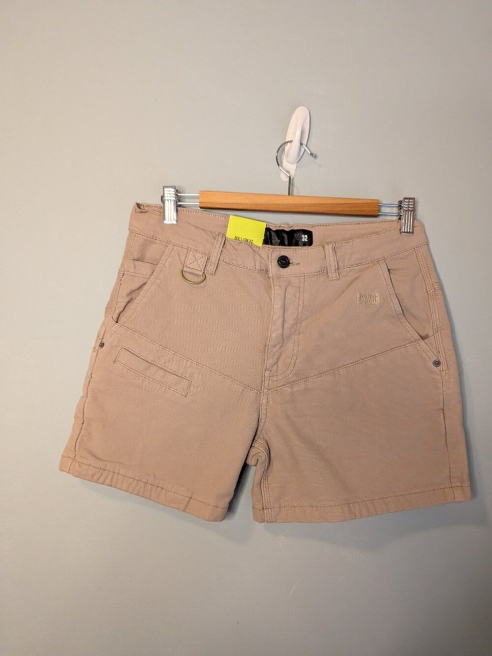 NWT Hawke Prime Pro Shorts Mens 32 Beige Chino Cotton Canvas Stretch Workwear - Picture 5 of 8